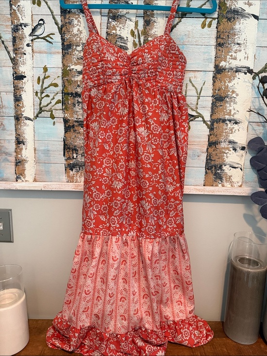 Band Of The Free Dresses & Skirts - Terra Cotta Floral Tiered Maxi Sundress